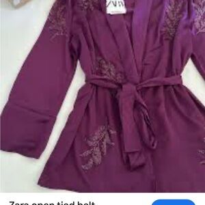 Zara Purple set with Leaf Embroidery